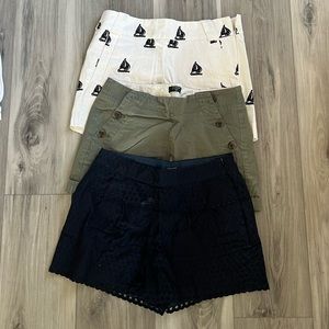 Bundle of J. Crew shorts sizes 00-0.